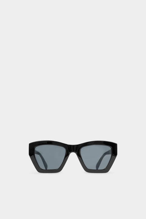 Palma Oversized Cat-Eye Sunglasses in Black