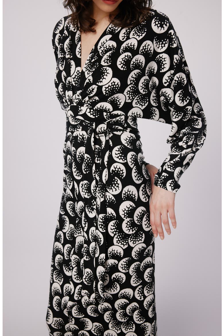 Zidane Abstract Print Long Sleeve Dress, Alternate, color, MOON LANDING LG