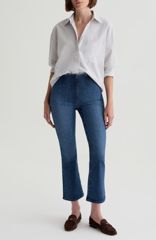 Ag Farrah Pull-on Ankle Bootcut Jeans In Blue