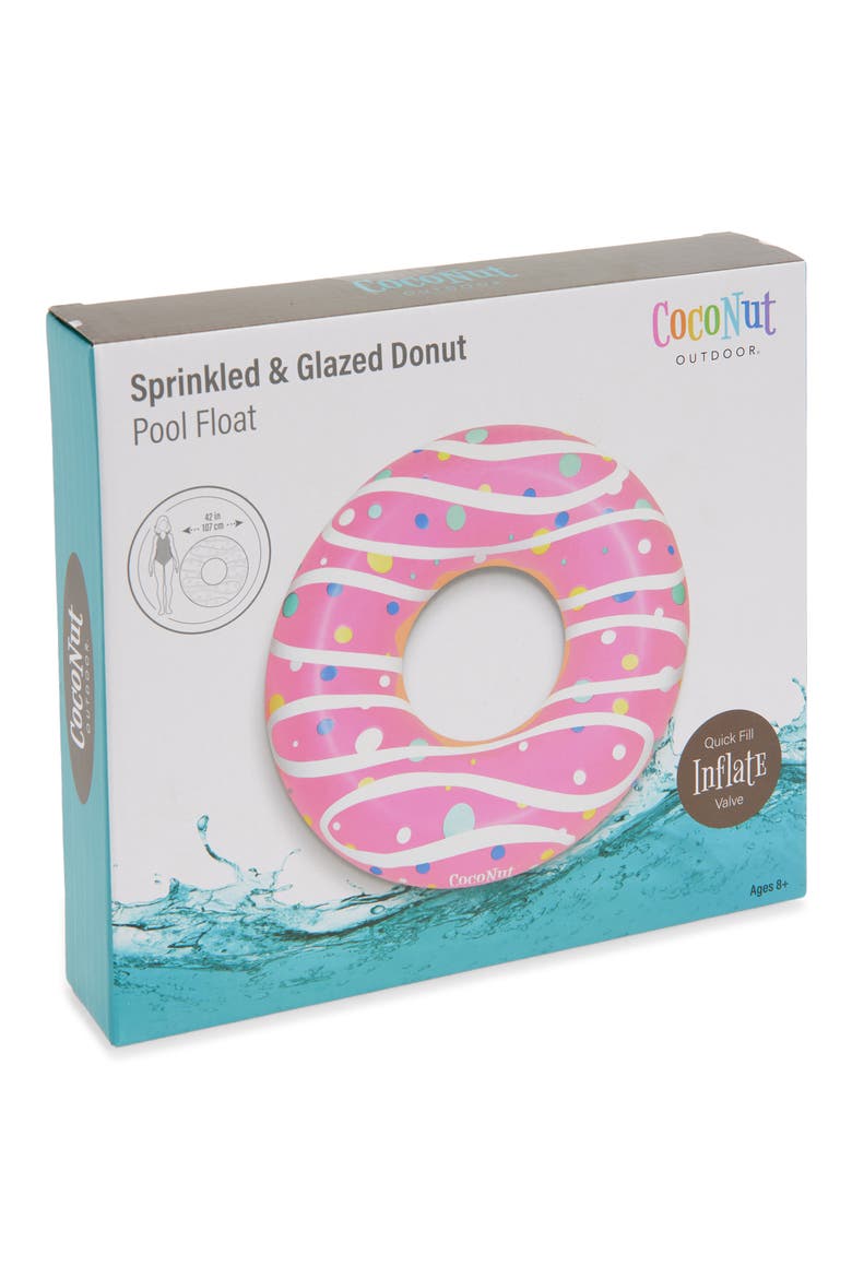 Sprinkled Glazed Donut Pool Float, Main, color, PINK