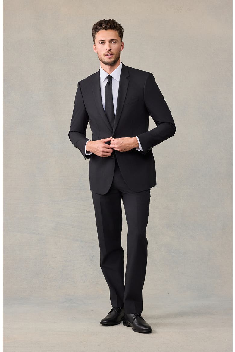 Essential Slim Fit Suit Pants, Alternate, color, Black