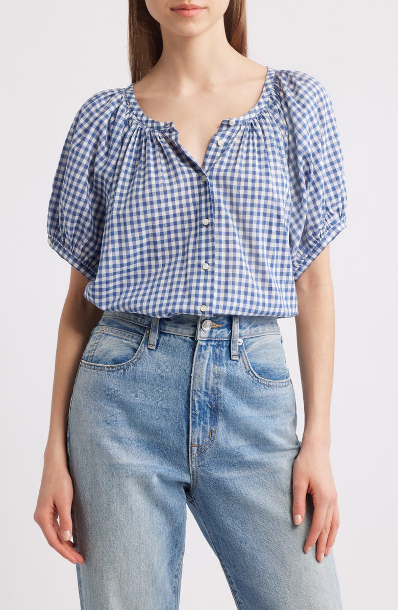 DÔEN June Top, Main, color, Blue Gingham