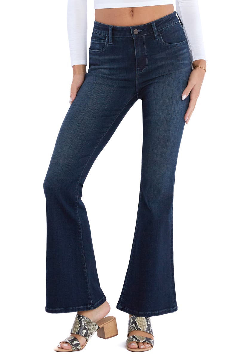 HINT OF BLU Mid Rise Flare Jeans, Main, color, Cosmopolitan Blue