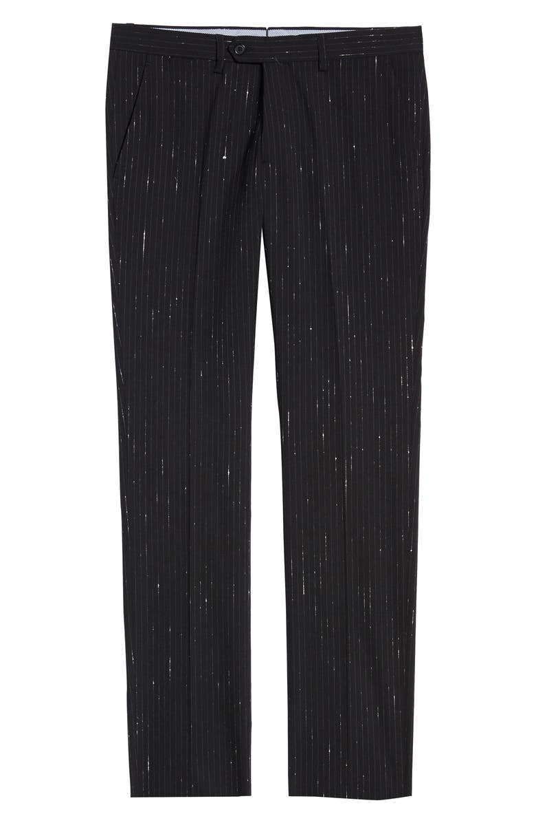 Christopher Bates Slim Fit Metallic Shooting Stripe Wool Blend Trousers, Alternate, color, 