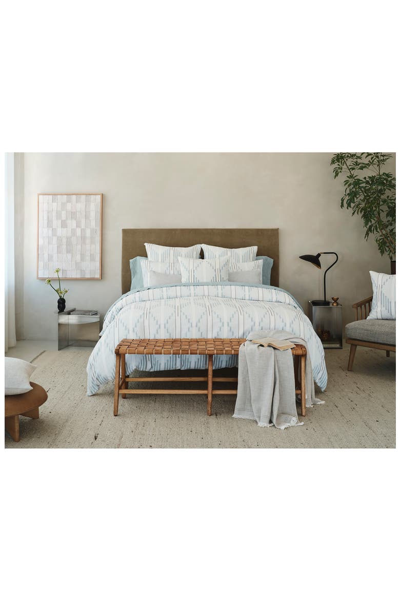 Morelia Jacquard Organic Cotton Duvet, Alternate, color, WAVE
