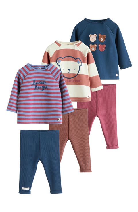 6-Pack Assorted Long Sleeve Cotton T-Shirts & Leggings Set (Baby)