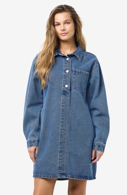 Noisy May Delilah Denim Shirtdress In Blue