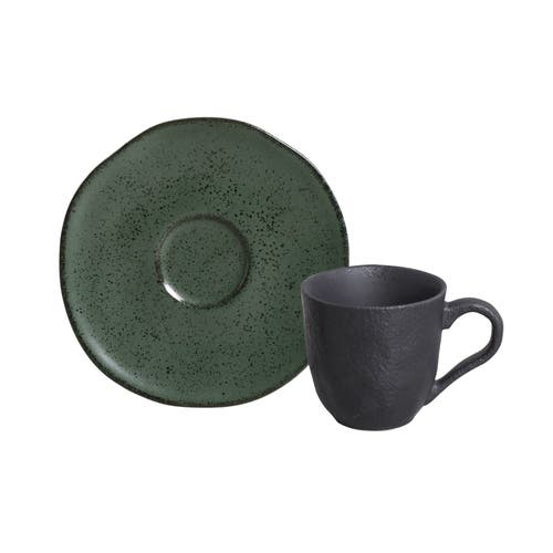 Porto Brasil Coffee Cup & Saucer In Green