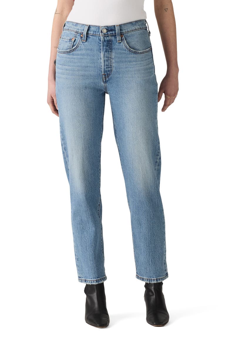 501® Crop Straight Leg Jeans, Main, color, WHERE TO NOW NDX