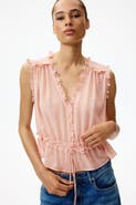 H&M Ruffle-trimmed Lyocell Top