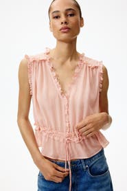 H&M Ruffle-trimmed Lyocell Top