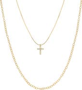 Bearfruit Jewelry 18K Gold Plated Sterling Silver Minimal Grace Necklace Set Gift Idea