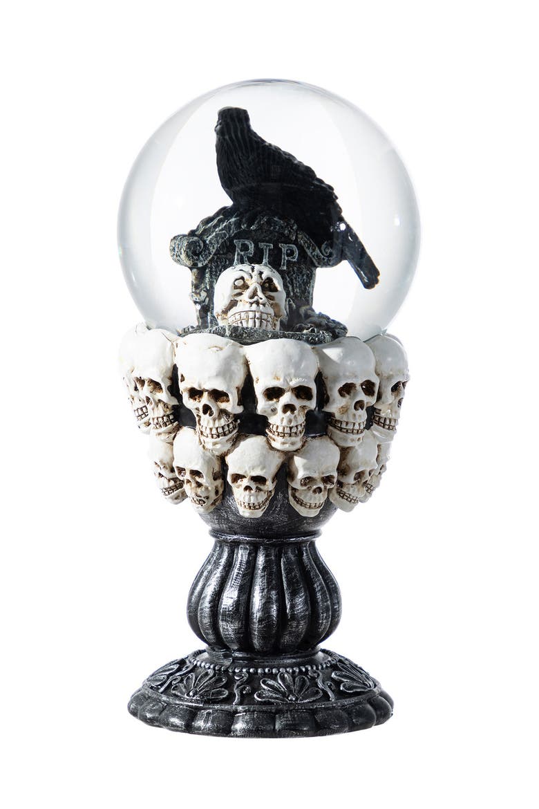 100mm Halloween Resin Stacked Skull Waterglobe, Main, color, Black