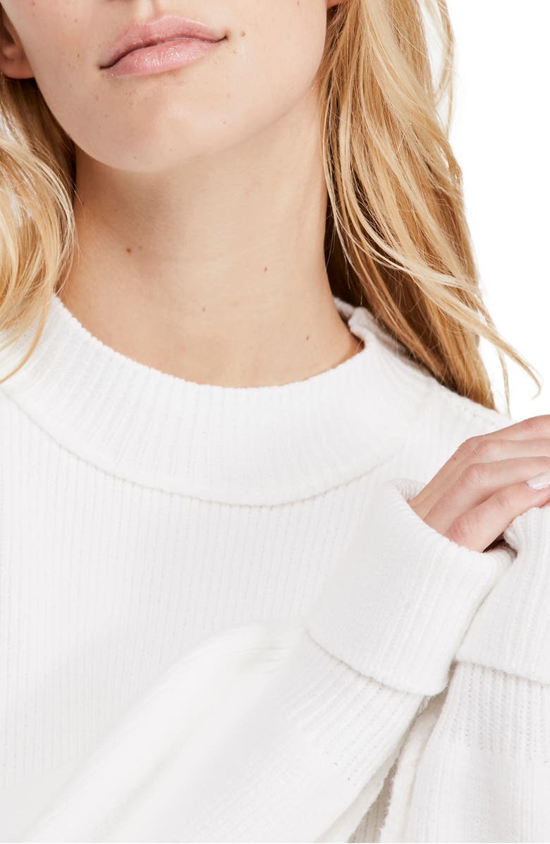 Free People Easy Street Tunic Sweater, Alternate, color, Painted White