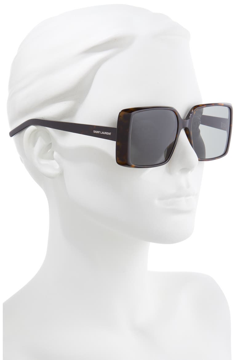 56mm Rectangular Sunglasses, Alternate, color, HAVANA/ GREY