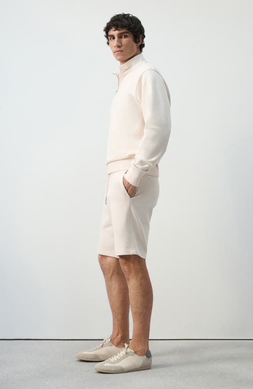 Mango Textured Drawstring Shorts In White
