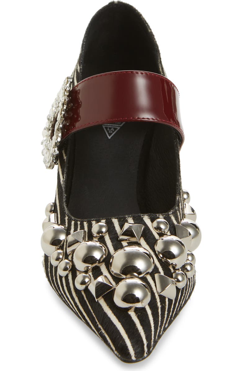 Jeffrey Campbell Otelia Embellished Genuine Calf Hair Mary Jane Pump, Alternate, color,