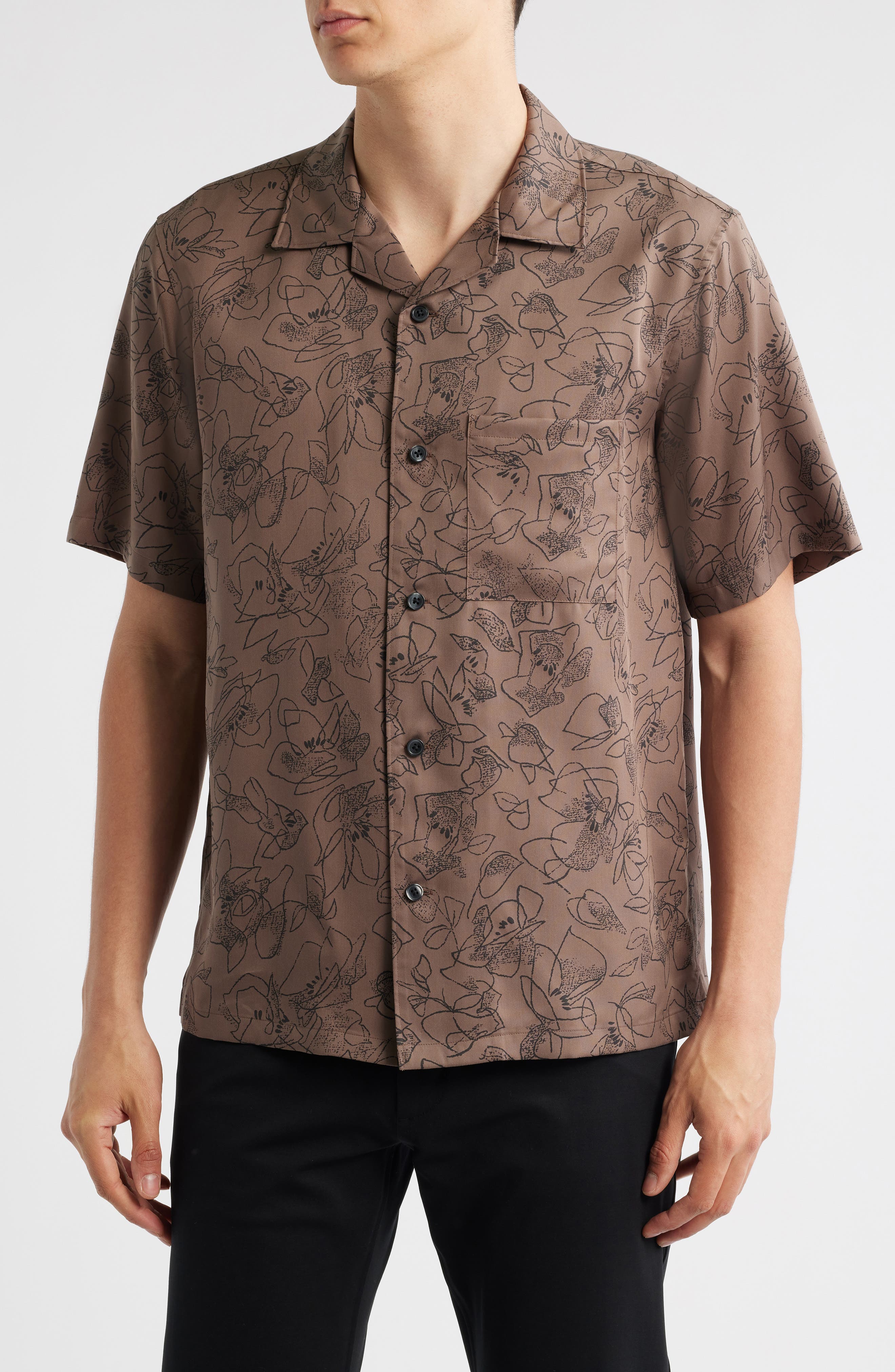 Theory Noll Floral Camp Shirt