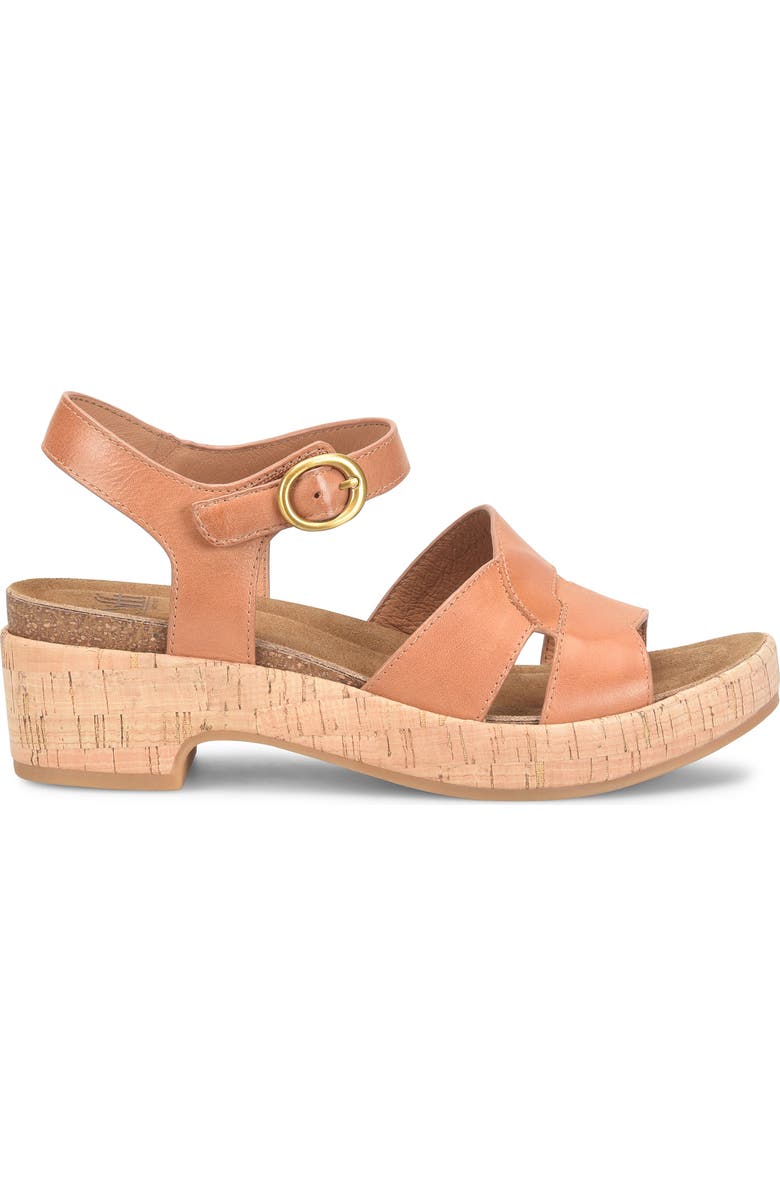Söfft Capri Ankle Strap Platform Sandal, Alternate, color, Luggage
