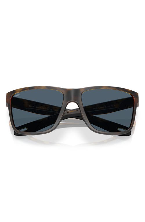 Costa Del Mar Broadbill Ii 58mm Polarized Rectangular Sunglasses In Matte Tortoise/gray 580p