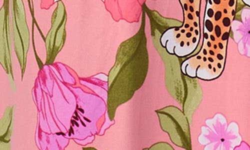 Room Service Pjs Print Long Robe In Pink