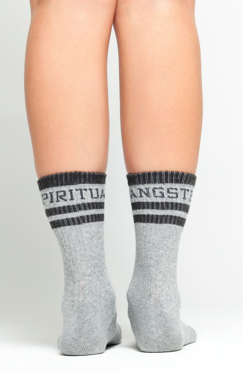 Spiritual Gangster Logo Cotton Blend Crew Socks, Alternate, color, 