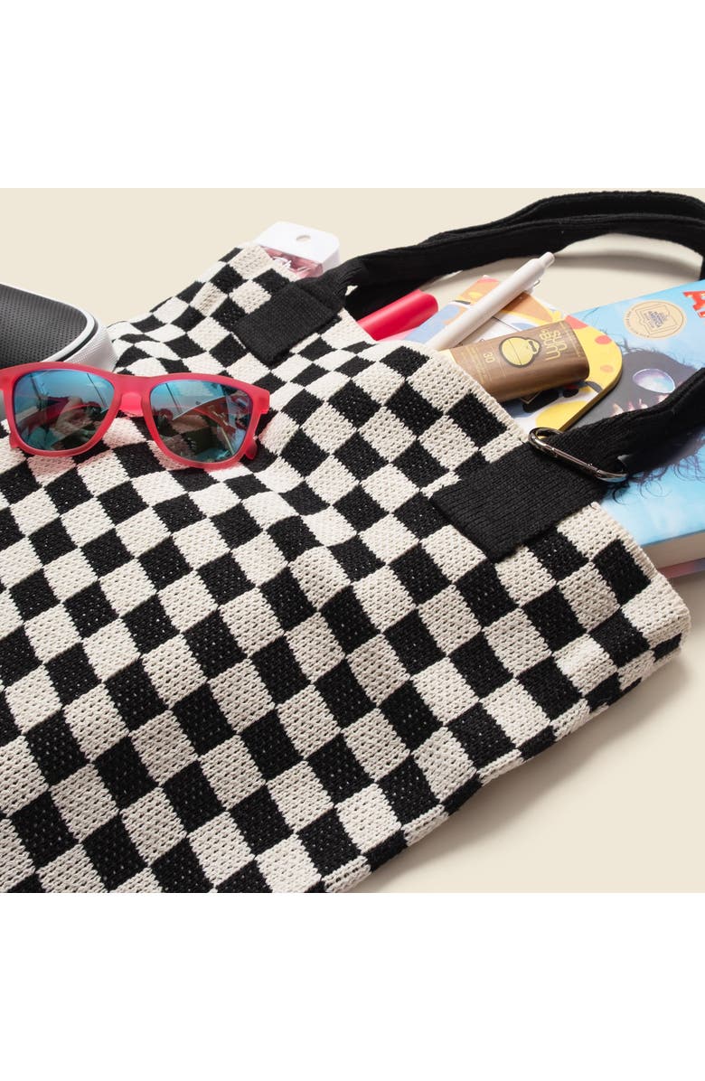 Casupo Checkered Sweater Tote Bag, Alternate, color, Black And White