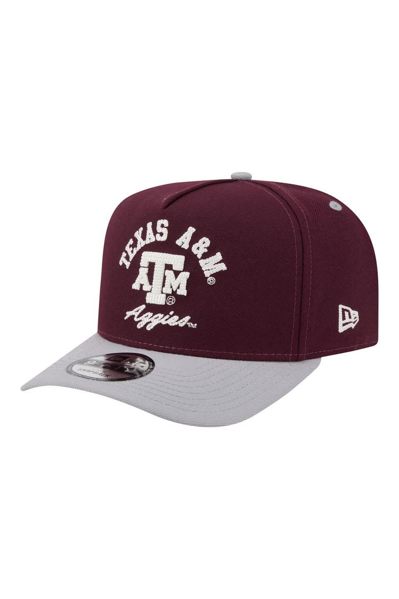 Men's New Era  Maroon/Gray Texas A&M Aggies Two-Tone Arched 9FIFTY Snapback Hat, Alternate, color, Maroon
