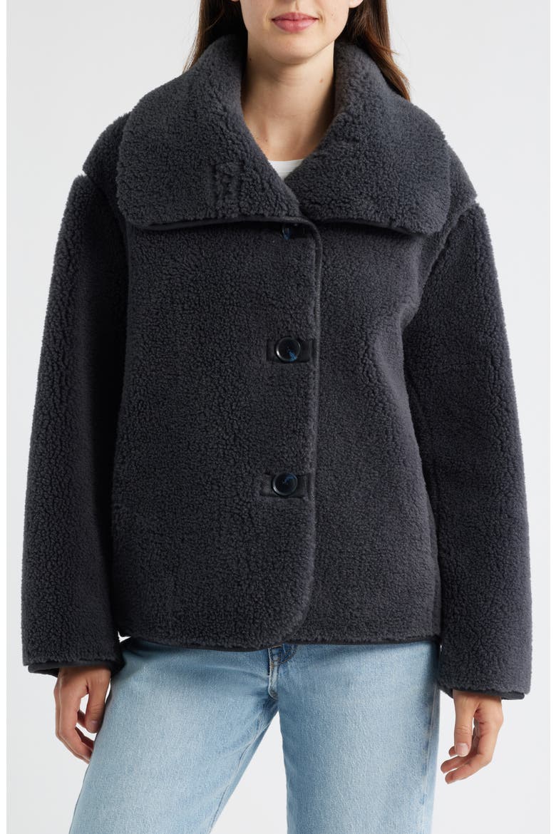 Faux Shearling Jacket, Main, color, CARBON