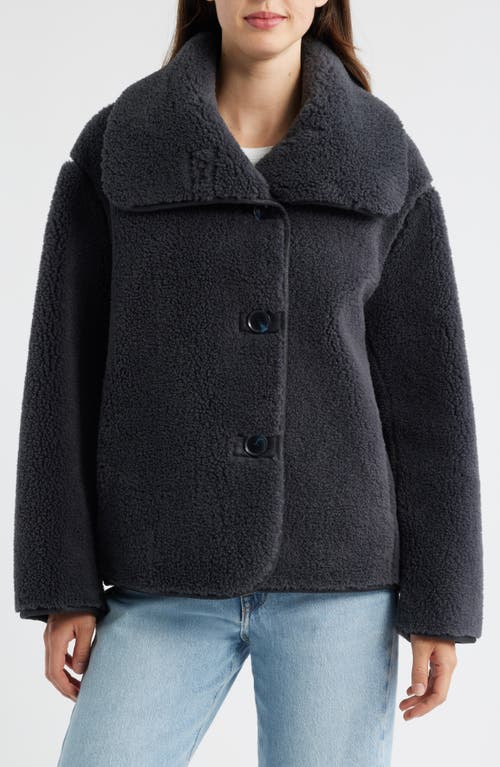 Sam Edelman Faux Shearling Jacket In Blue