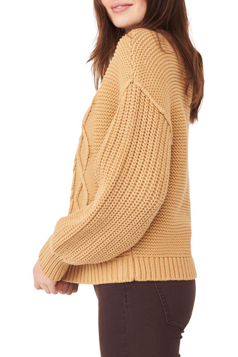 Dream Cable Crewneck Sweater, Alternate, color, CLASSIC CAMEL