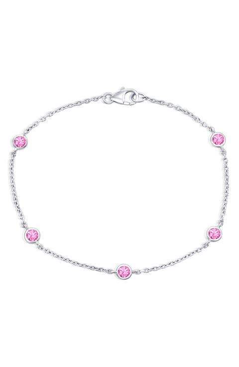 Bezel Set Gemstone Bracelet