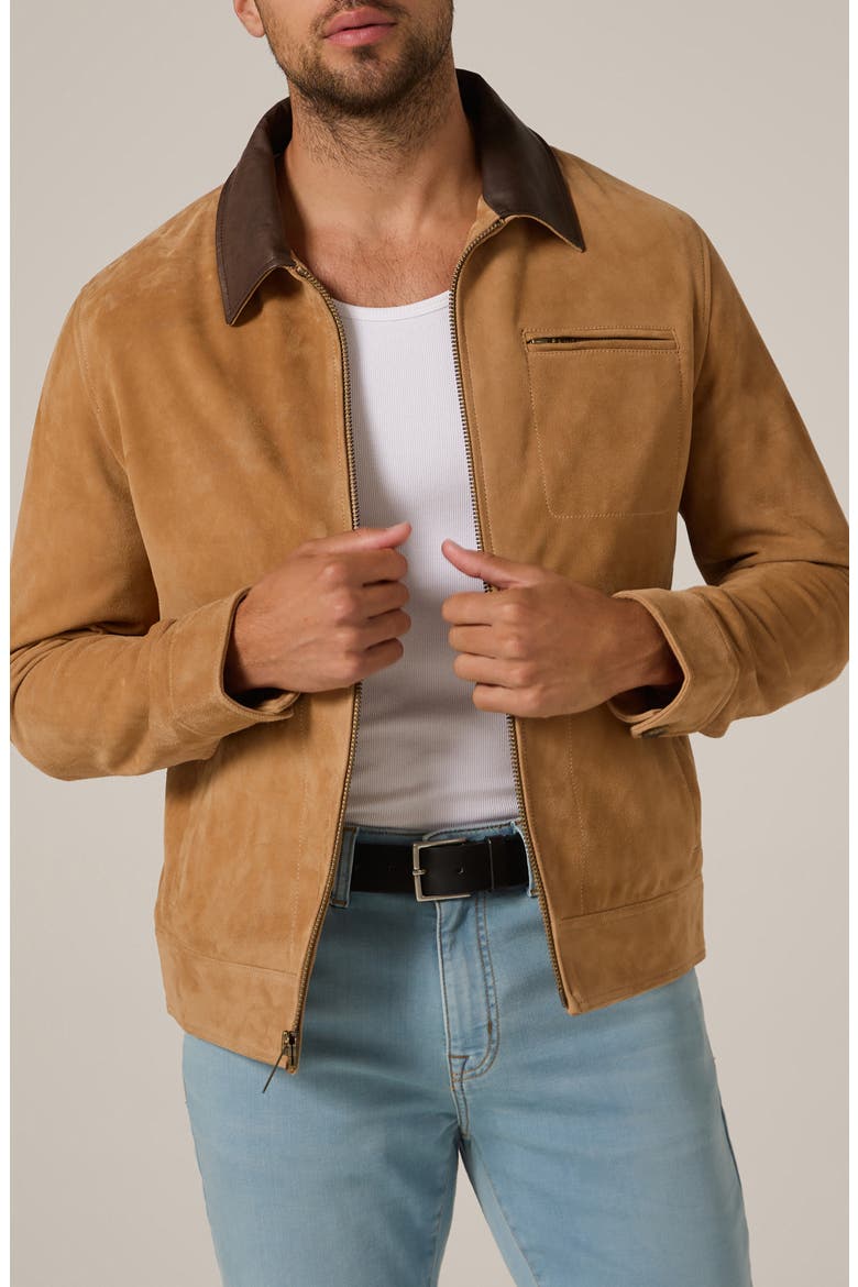 Maverick Suede Jacket, Main, color, TAN