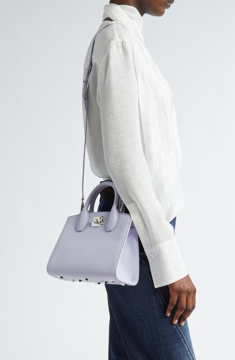 FERRAGAMO Mini Studio Box Leather Top Handle Bag, Alternate, color,