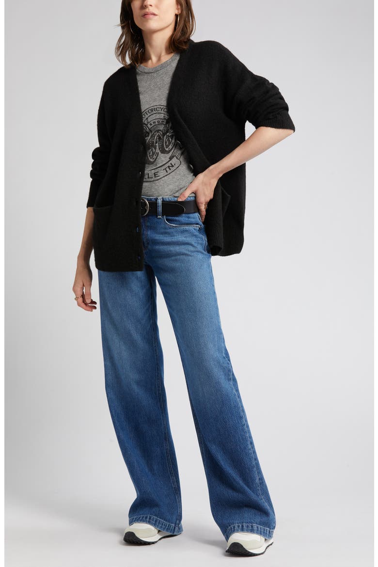 Clean Oversize Cardigan, Main, color, BLACK