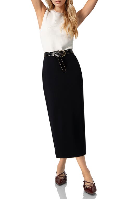 Ivonne Black Midi Skirt In Black