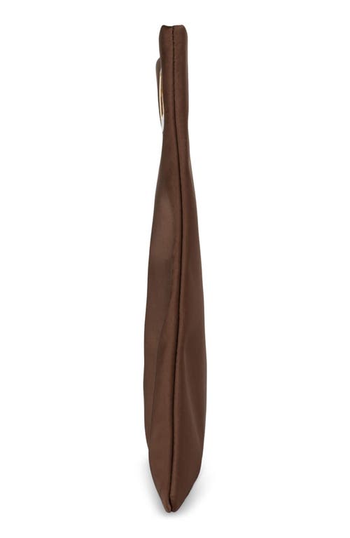 Jeffrey Campbell To-go Satin Clutch In Brown Satin