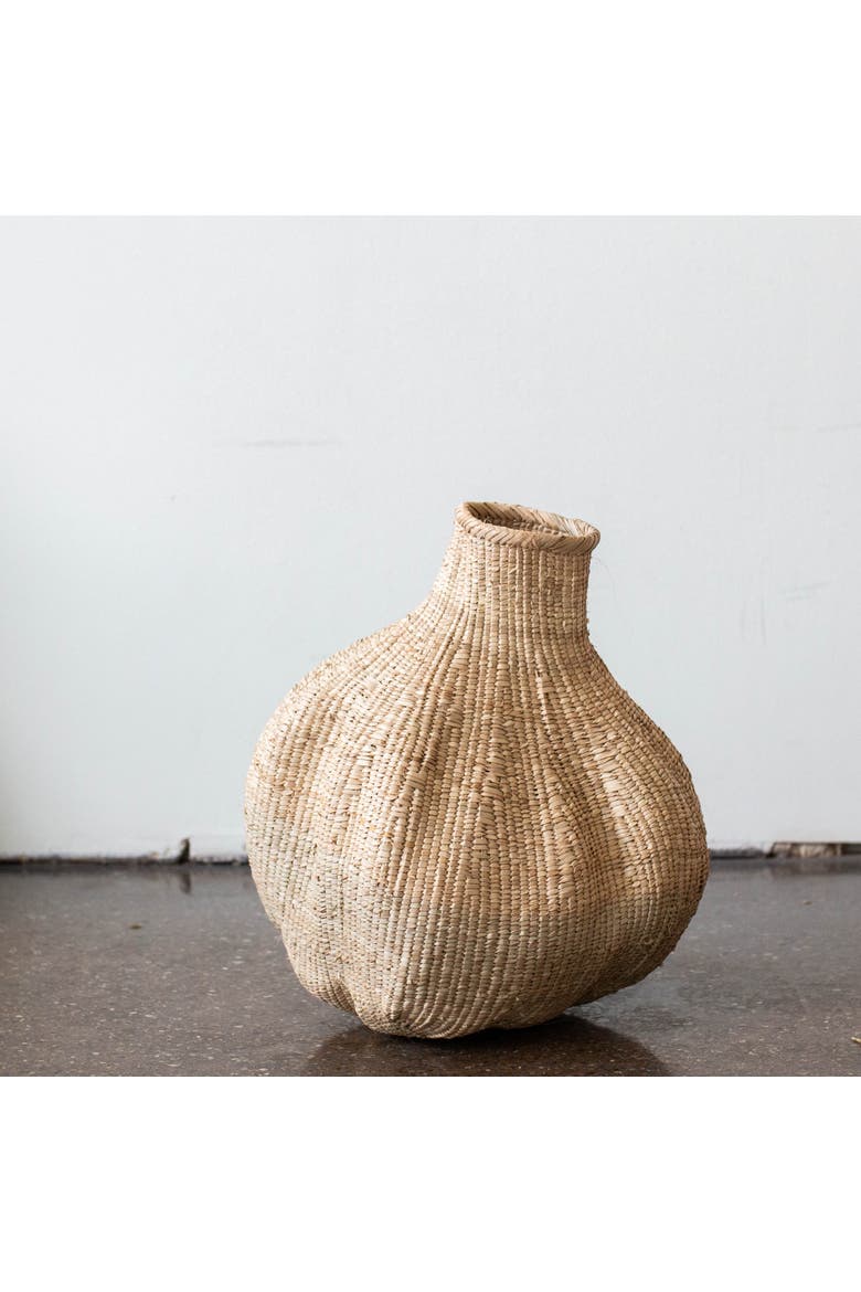 Ilala Garlic Gourd Handwoven African Basket, Alternate, color, Natural