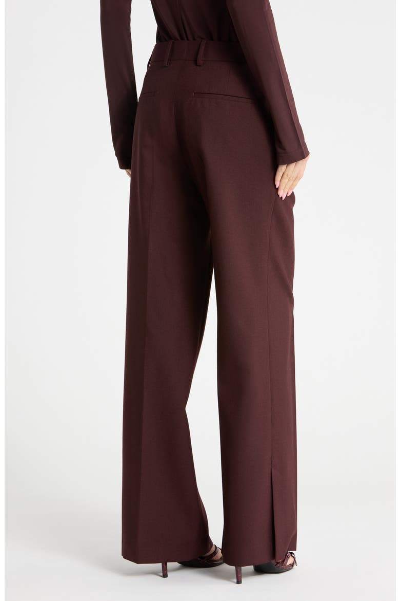 Vented Virgin Wool Wide Leg Trousers, Alternate, color, MAHOGANY