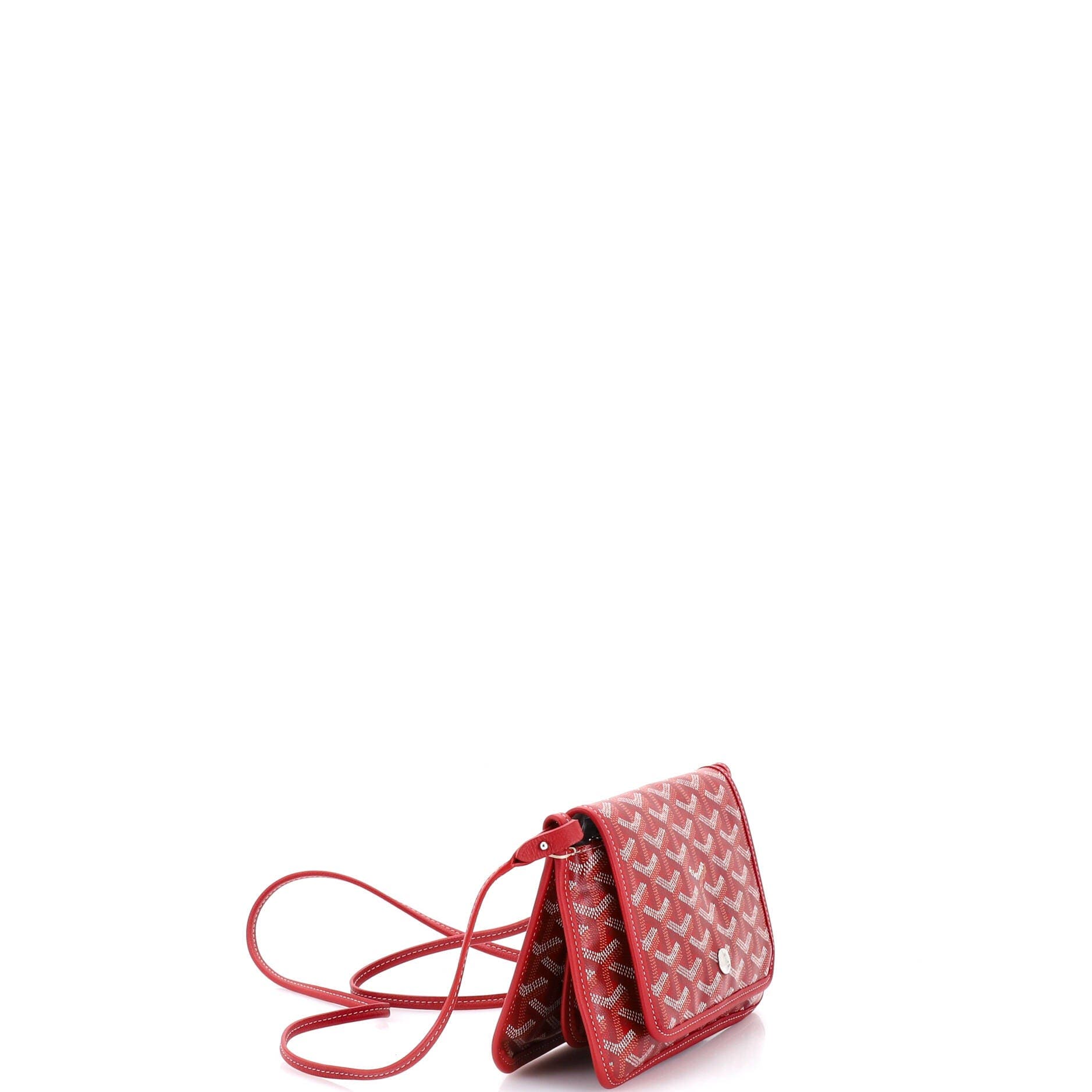 Pre-Owned Goyard Plumet Clutch Wallet Coated Canvas, Alternate, color, Red