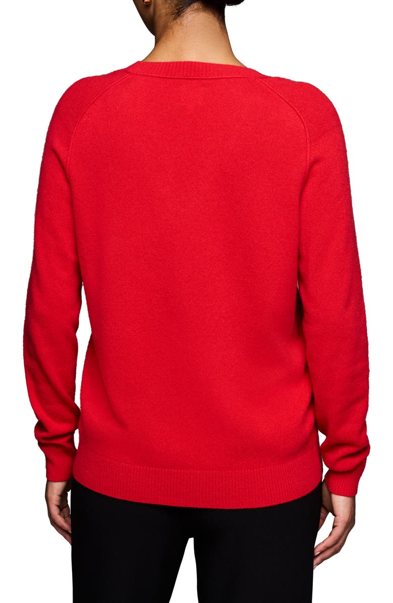NIC+ZOE V-Neck Cashmere Sweater, Alternate, color, Scarlet