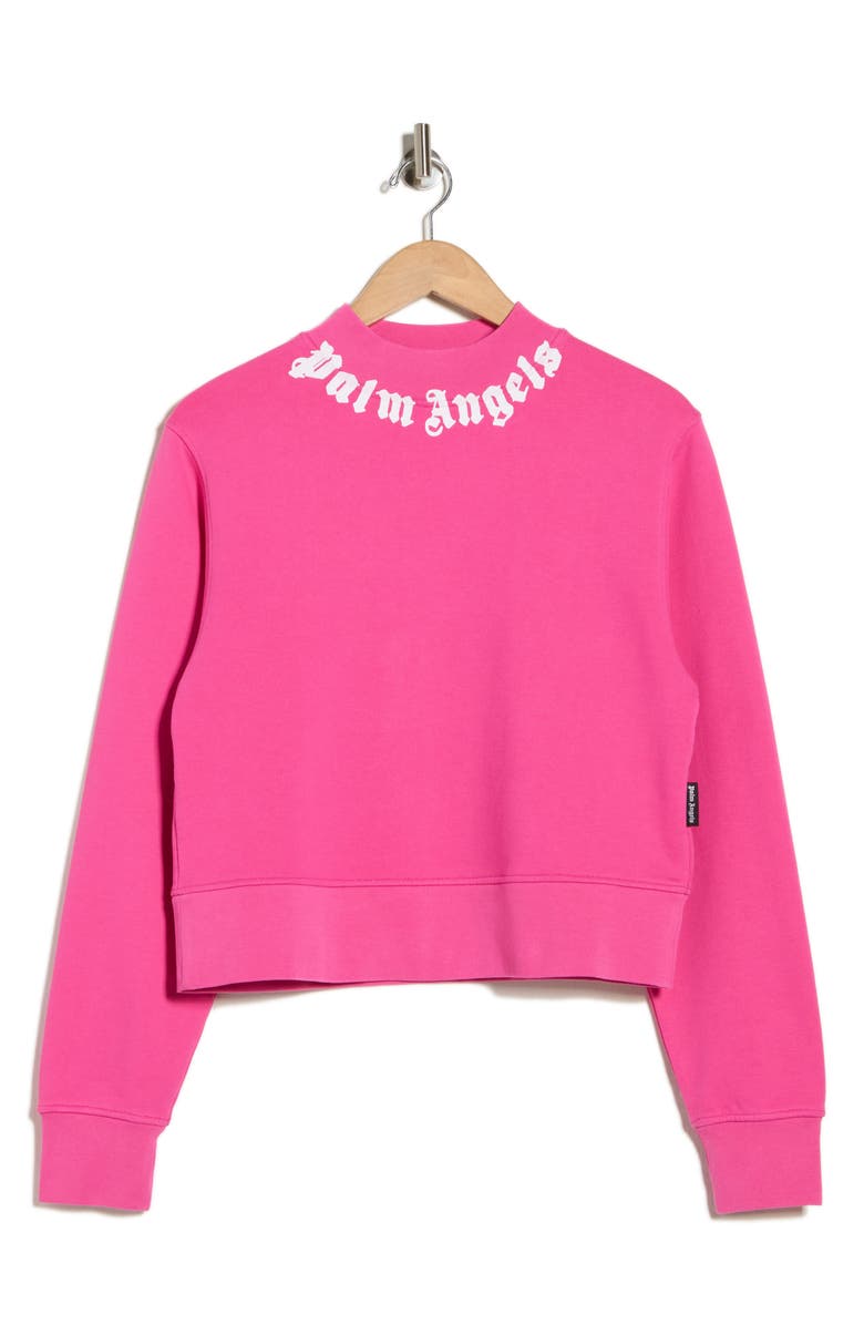Palm Angels Mock Neck Sweater, Main, color, Fuschia