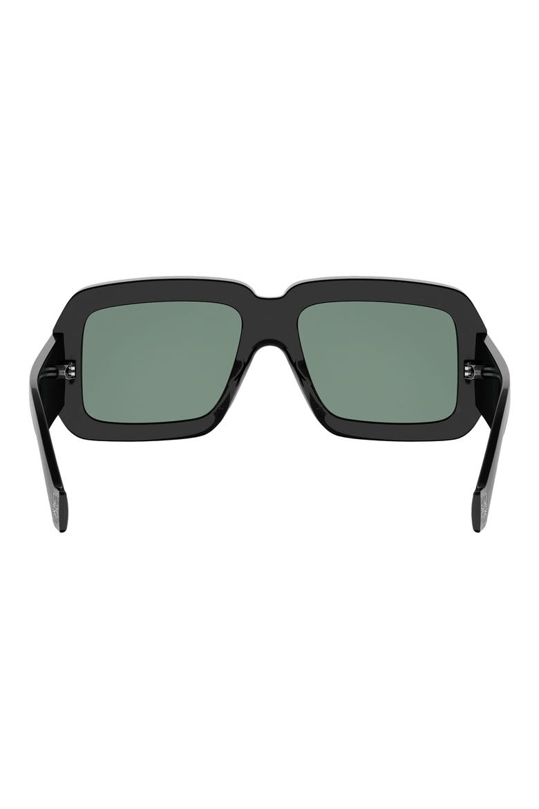 x Paula's Ibiza Dive In Mask 56mm Square Sunglasses, Alternate, color, SHINY BLACK / GREEN