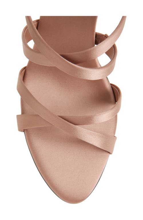 Jeffrey Campbell Obsessed Ankle Wrap Sandal In Champange Satin