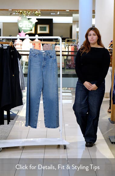 MOTHER Pipe Dream Button Sneak High Waist Wide Leg Jeans (Women ...
