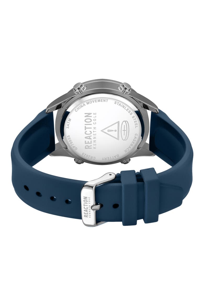 Silicone Strap Digital Watch, 47mm, Alternate, color, BLUE
