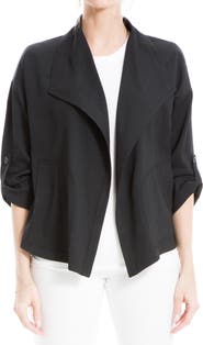 MAX STUDIO Twill Drape Front Short Jacket