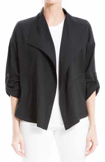 MAX STUDIO Twill Drape Front Short Jacket