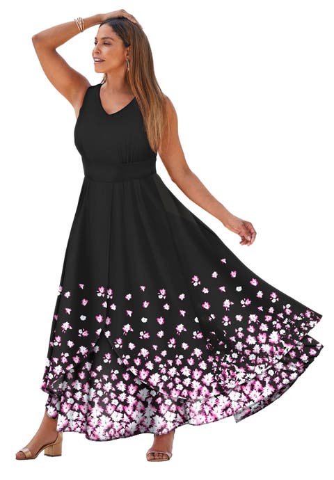 Georgette Flyaway Maxi Dress (Plus) (Petite Available)