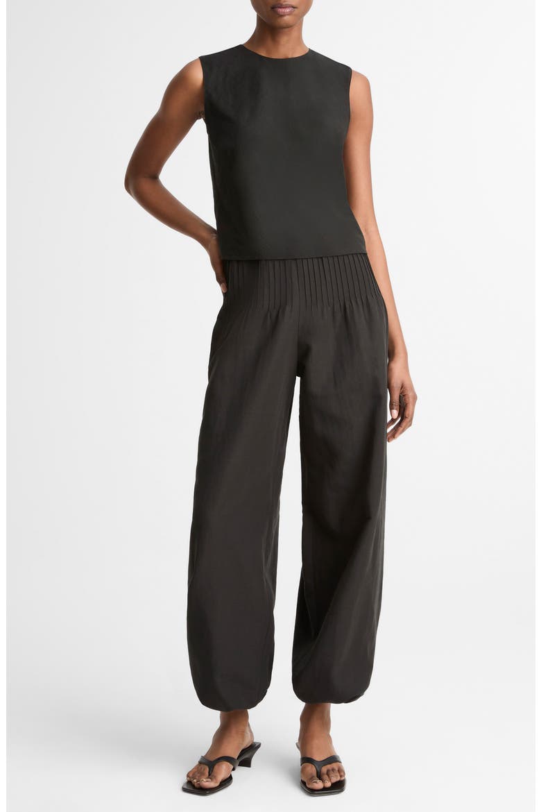 Sleeveless Crop Cotton & Modal Top, Alternate, color, BLACK